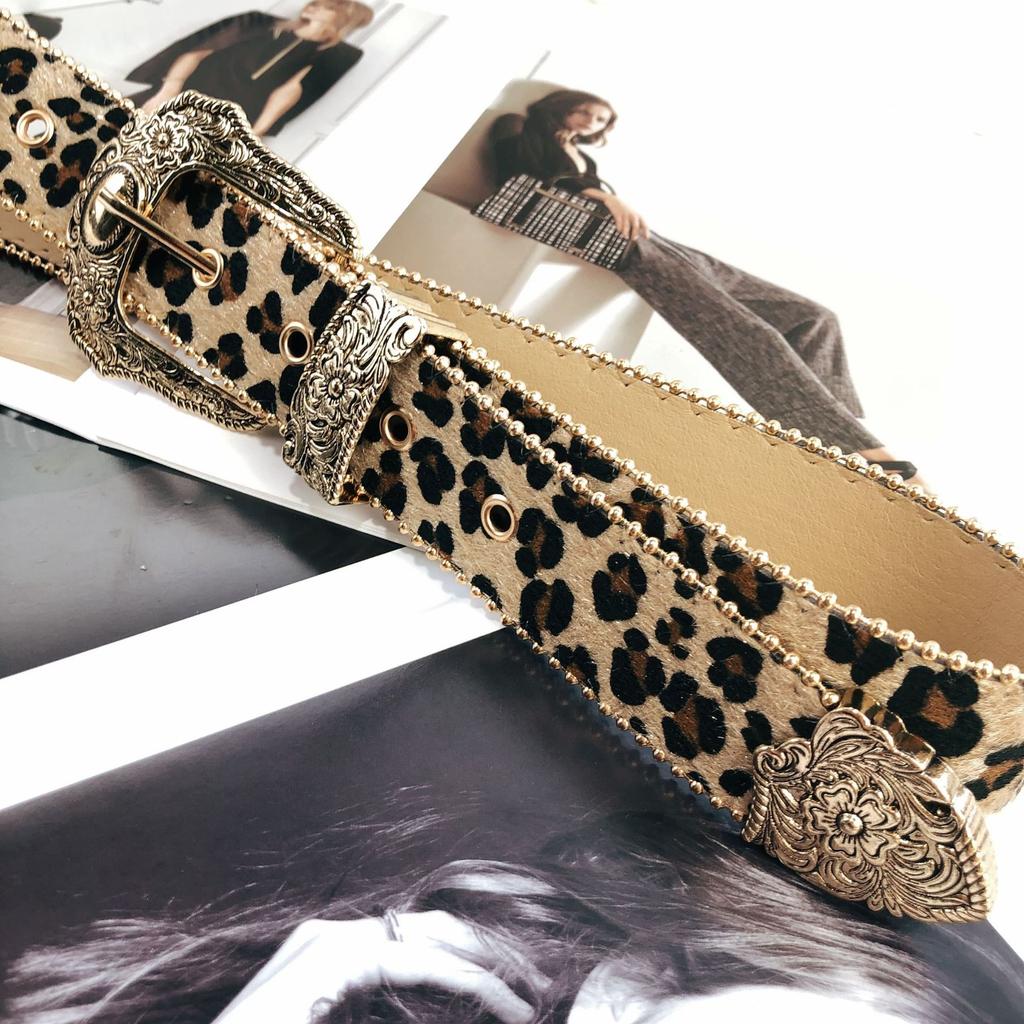 Субкультура Мужской и женский леопардовый принт Spice Girls ремень Женский мягкий ремень для волос Премиум ретро индивидуальность украшение Стиль тысячелетия