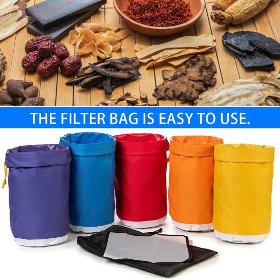 5 шт. многоразовый сетчатый мешок с шнурком, прочный чайный фильтр-мешок, легко чистится