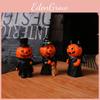 Material Halloween Resin Demon Miniature Figures Decor Set With Broom Pumpkin