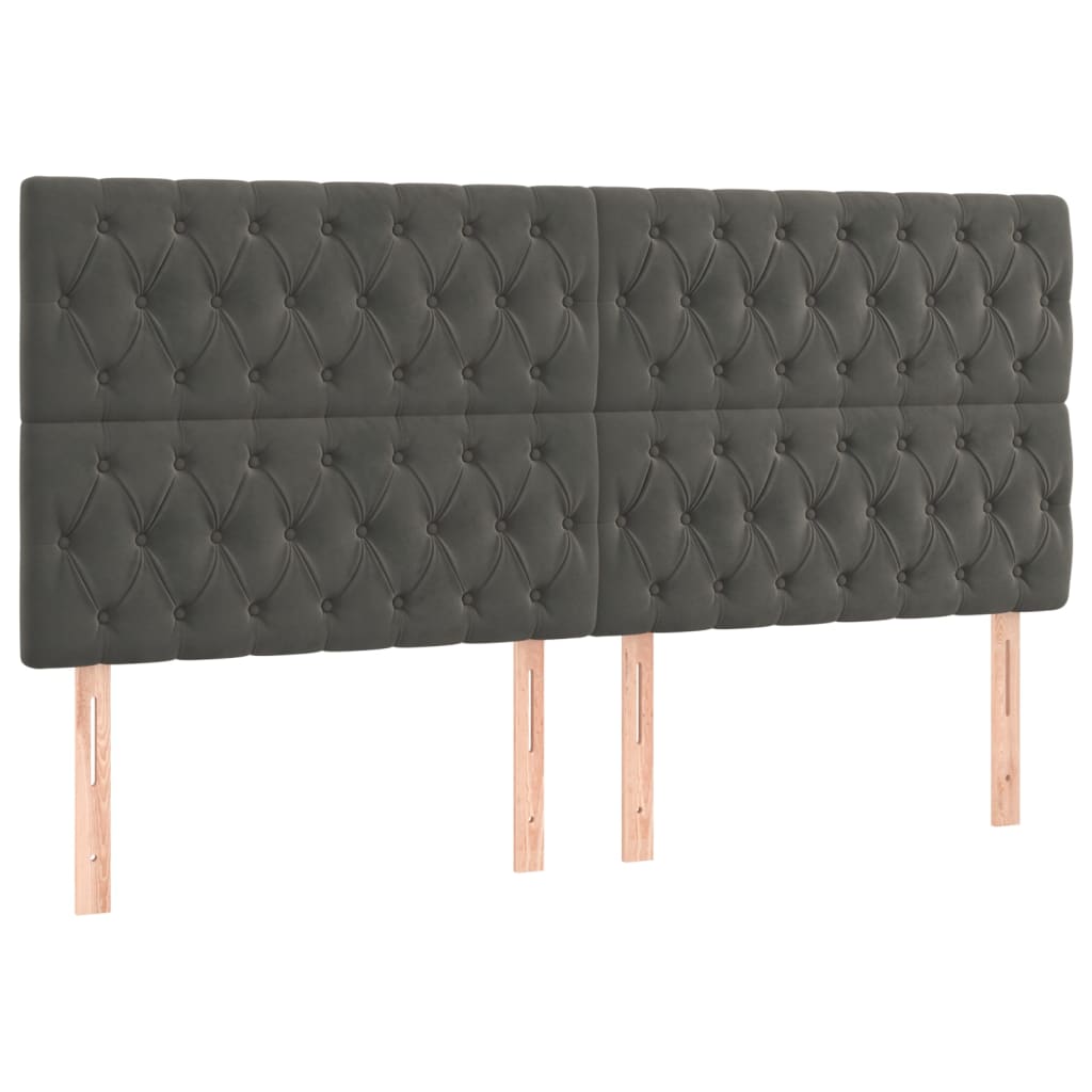 Headboard Dark Grey 180 x 7 x 118 128 cm Velvet