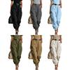 Брюки карго с регулируемым низом, полная длина до щиколотки, боковые карманы, мешковатые брюки, однотонные, свободный крой, уличный стиль, повседневные брюки
