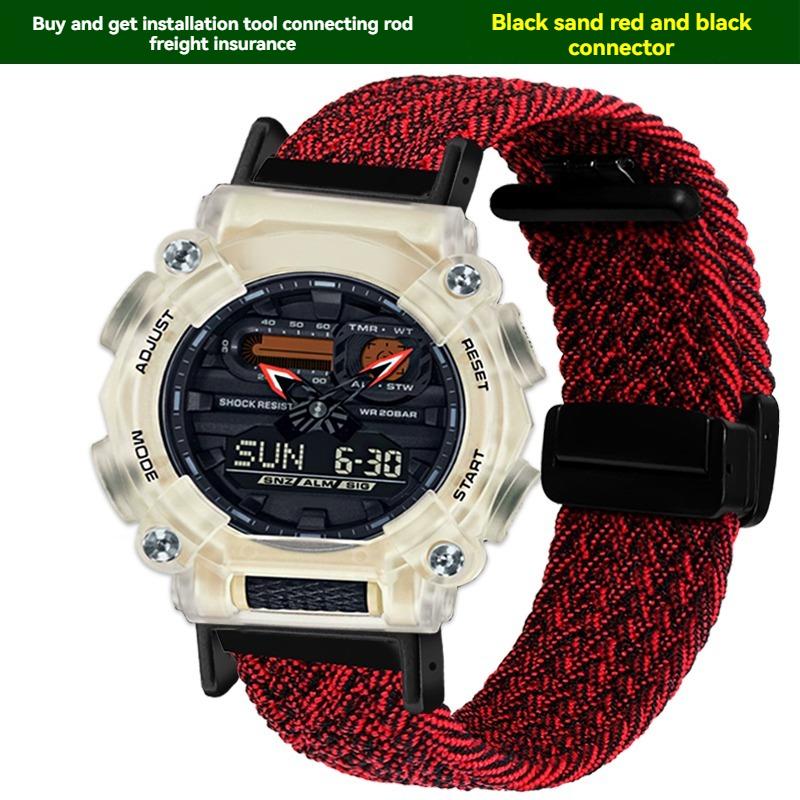 Для часов Casio с магнитной нейлоновой ремешком 16 мм для активного отдыха G-SHOCK GA110 100 120 GA900 GA2100 DW-5600 GW-B5600 GW-M5610 Спортивный ремешок