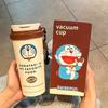 Термос Doraemon из нержавеющей стали, студенческая портативная чашка для воды, офисная кофейная чашка, мультяшная милая прямая чашка для напитков