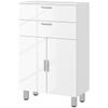 Bathroom Cabinet, Bathroom Chest of Drawers, 2 Drawers, Adjustable Shelf, Wood, White
