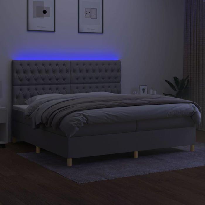 Maison Exclusive - Sommier à lattes de lit matelas et LED Gris clair 200x200 cm