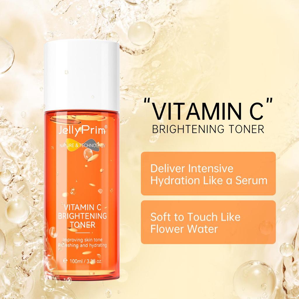 JellyPrim Тоник с витамином С, гиалуроновая кислота, отбеливание, увлажняющий уход за кожей лица