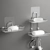 Stainless Steel Punch-Free Double-Layer Wall-Mounted Soap Holder for Bathroom