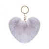 Fluffy Pompom Keychain Heart Plush Hair Ball Keychain Car Pendant Bags Chain Key Women Lov A9C0