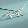S925 Sterling Silver Dragonfly Stud Earrings With Diamonds Female Fashion Personality Simple Creativity Animals