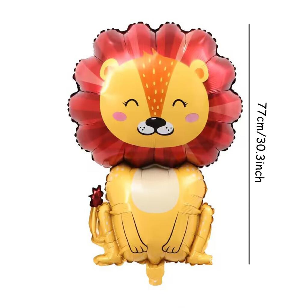 Jungle Safari Animal Lion Number Balloons Set For Kids 1 2 3 Year Birthday Party Decorations Wild One Avocado Green Globos