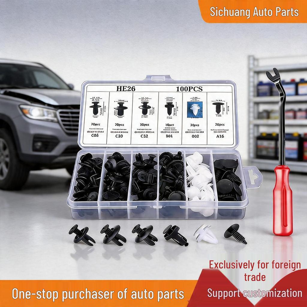 100-Pack Car Door & Fender Clips, Universal Fit for Interior & Trunk Panels
