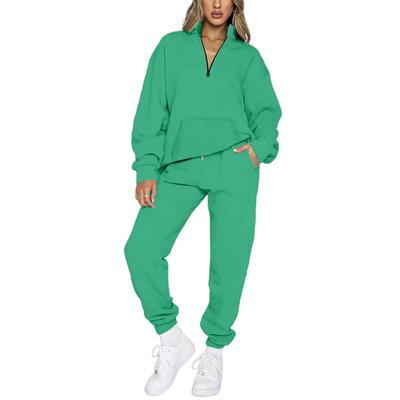 Летний женский однотонный топ на молнии с длинными рукавами, повседневные брюки с эластичной завязкой и карманами, спортивный стиль для отдыха, свободный мягкий костюм из двух предметов