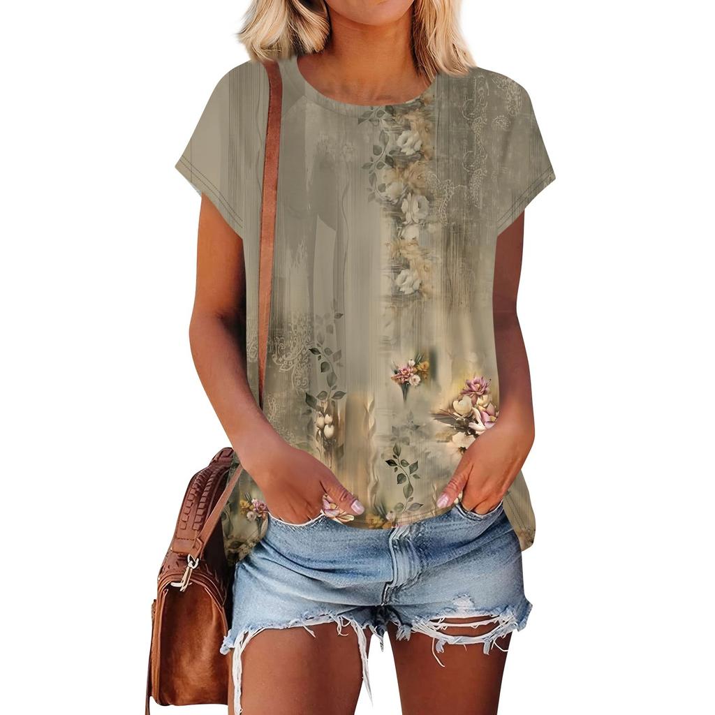 Женские футболки с коротким рукавом, милые туники с круглым вырезом, топы, базовые футболки, блузки, свободный пуловер