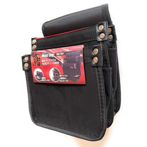 PROGEAR Waist Bag, Type East, Black, Heavy-Duty 1680 Denier Polyester, with Interior Pocket and Four Side Holders (PG-TE-BK)
