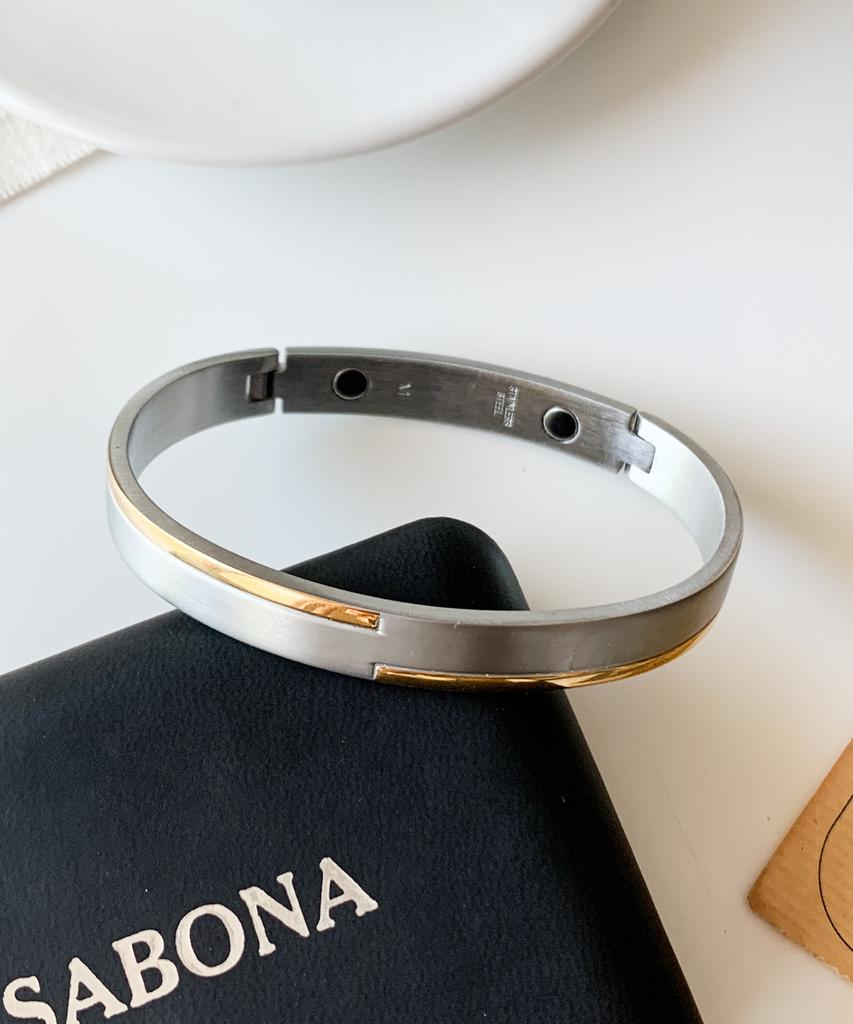 Sabona London 361 360 Steel Duet Magnet Bracelet