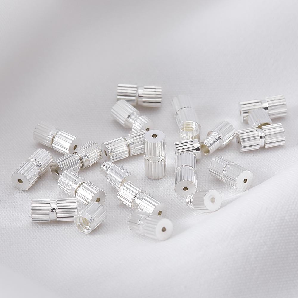 50pcs Brass Screw Clasp Closure Fastener Lock Jewelry End Tip Caps For DIY Bracelet Necklace Making Supply Accessories Material