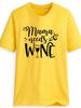 Футболка с надписью Mama Needs Wine Letter Print, женская, с коротким рукавом и круглым вырезом, свободная, женская, летняя, модная, футболка, топы, одежда