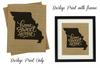 Darling Souvenir Home Sweet Home Burlap Print Wall Decor Missouri State Map Housewarming Gift-Burlap Print Only