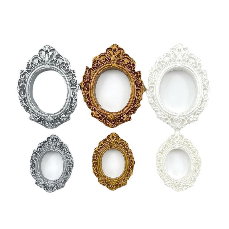 Creative Retro Oval Photo Frame Resin Accessories for DIY Crafts and Headdress