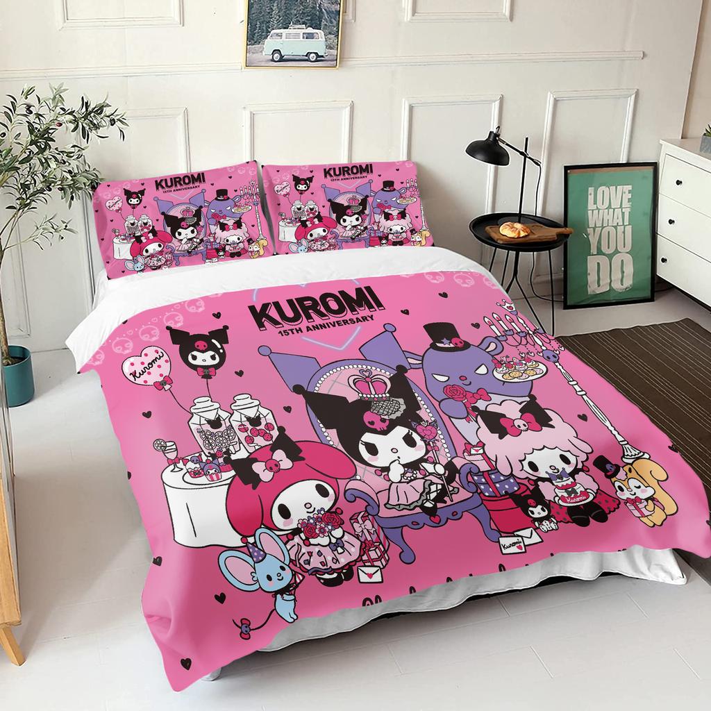 Серия Sanrio Kurome 3-предметный 1 пододеяльник Комплект постельного белья из одного предмета Conforte Luxus Изысканный Подарок на День Рождения Полиэстер Домашний Декор