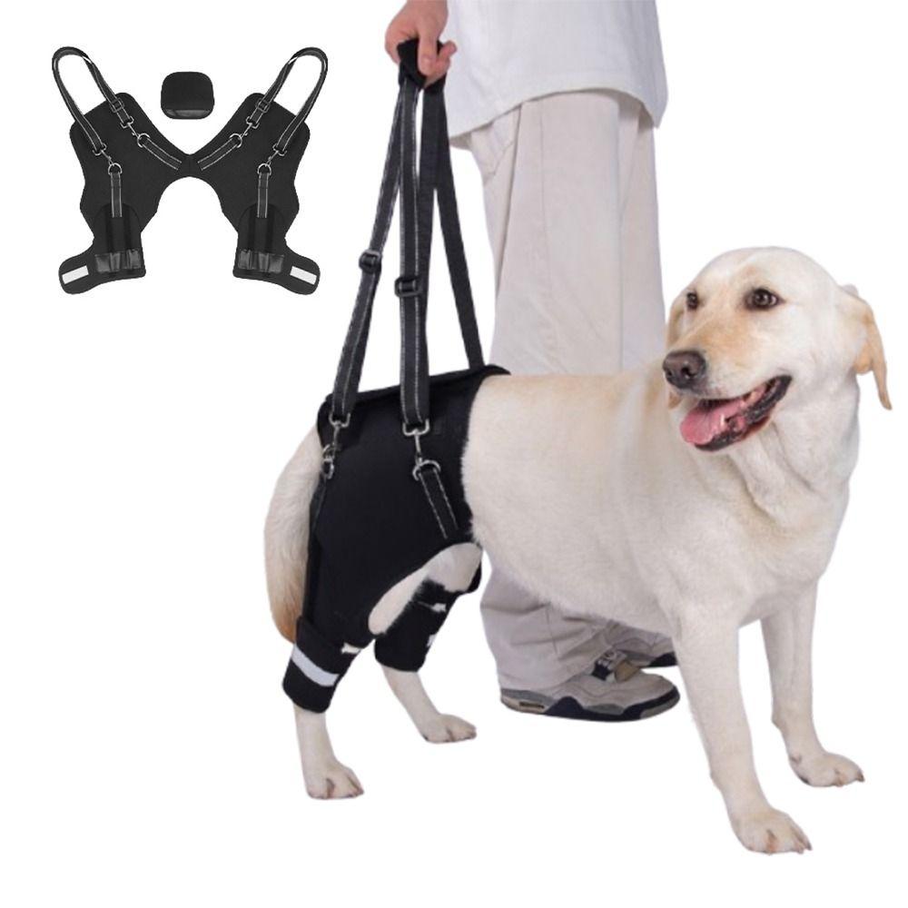 Legs Hip Support Dog Lift Harness Black Adjustable Dog Rear Leg Support Sturdy Handle Breathable Pet Aid Assist Tool