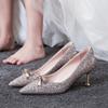Cresfimix Zapatos De Mujer женские милые легкие серебристые свадебные туфли на шпильках женские повседневные туфли на золотистом блестящем каблуке A9426