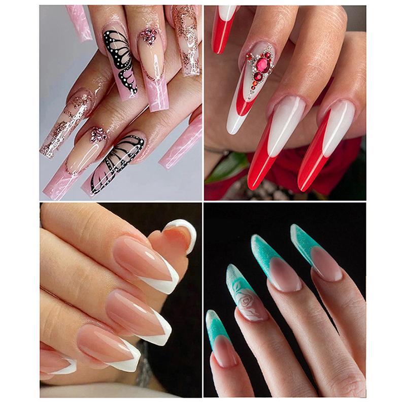 120 шт., форма для накладных ногтей, быстрое наращивание, насадки для ногтей, двойные формы, наращивание пальцев, дизайн ногтей, УФ-строительство, УФ-гель, инструменты, салон