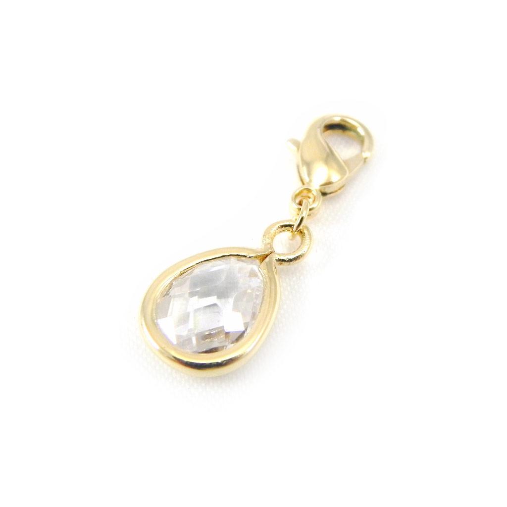 Les Trésors De Lily [G9405] - Charm Pendant 'Linda' White Gold Plated