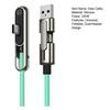 Быстрозарядный USB-C кабель 240 Вт со складной подставкой для телефона, двойная головка USB-A и USB-C, быстрое зарядное устройство, силиконовый, не запутывающийся, шнур для зарядки с передачей данных 480 Мбит/с