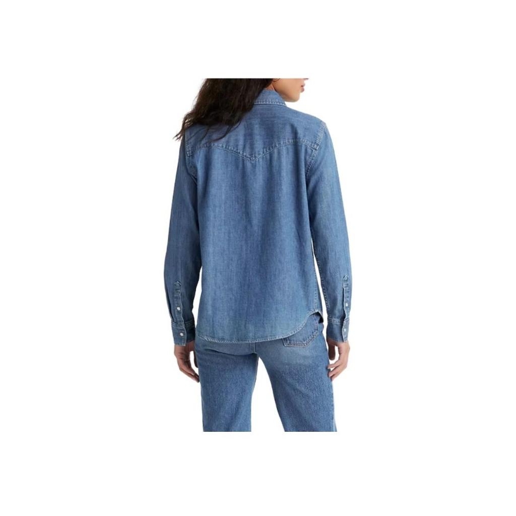Levis однотонная рубашка с длинным рукавом и воротником, женские топы, синий 16786-0017