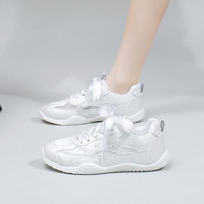 Летние новые корейские дышащие белые туфли женские полые туфли для отдыха на доске с толстой подошвой универсальные туфли на платформе