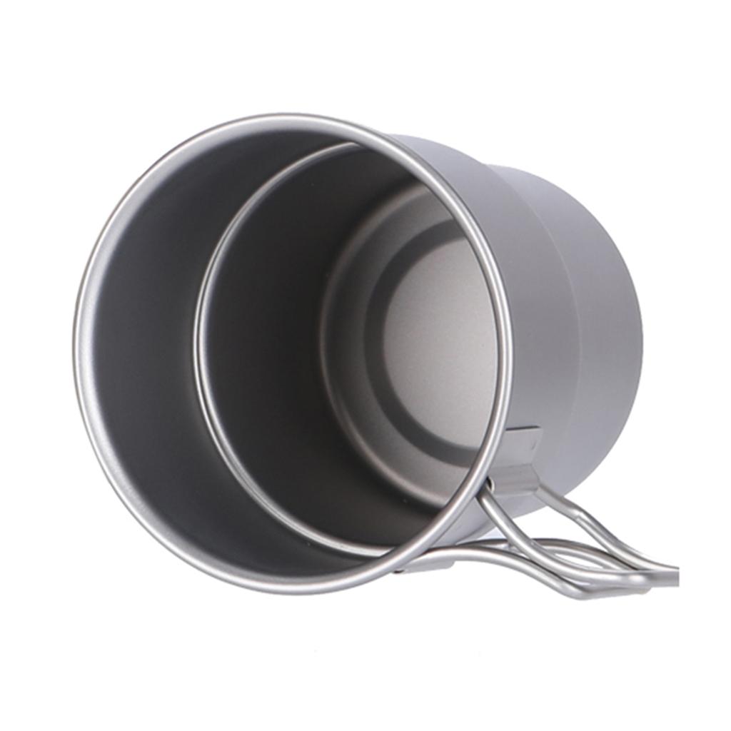 Stackable Coffee Mugs Titanium Camping Cups 300ml Foldable Handle Outdoor Coffee Mugs Reusable