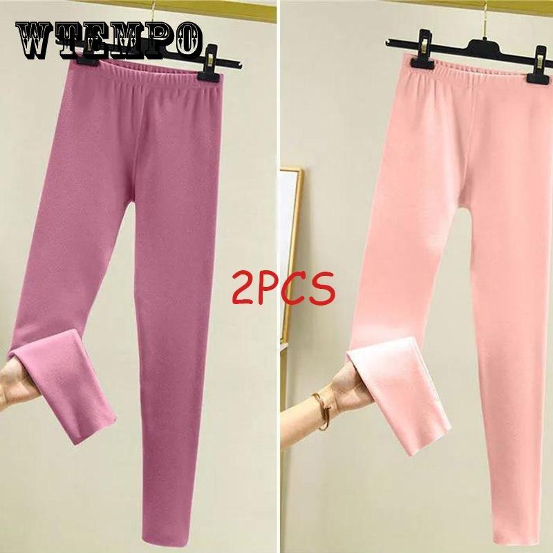 2Pcs Women's Line Pants Underpants Leggings Winter Velvet Inner Warmth Leggings Comfortable and Thin Inner Lining Long Pants