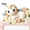 Easy Peel Stick Wall Decals 4Pcs Felt Switch Plate Cover, Cute Pony Light Sticker, Room Decor for Bedroom Living Self?Adhesive Socket Protector,