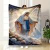 Radiant Figure In White Robes with a Glowing Heart, Roses, and Doves. for All Seasons Blanket Lunch Break Throw Gift