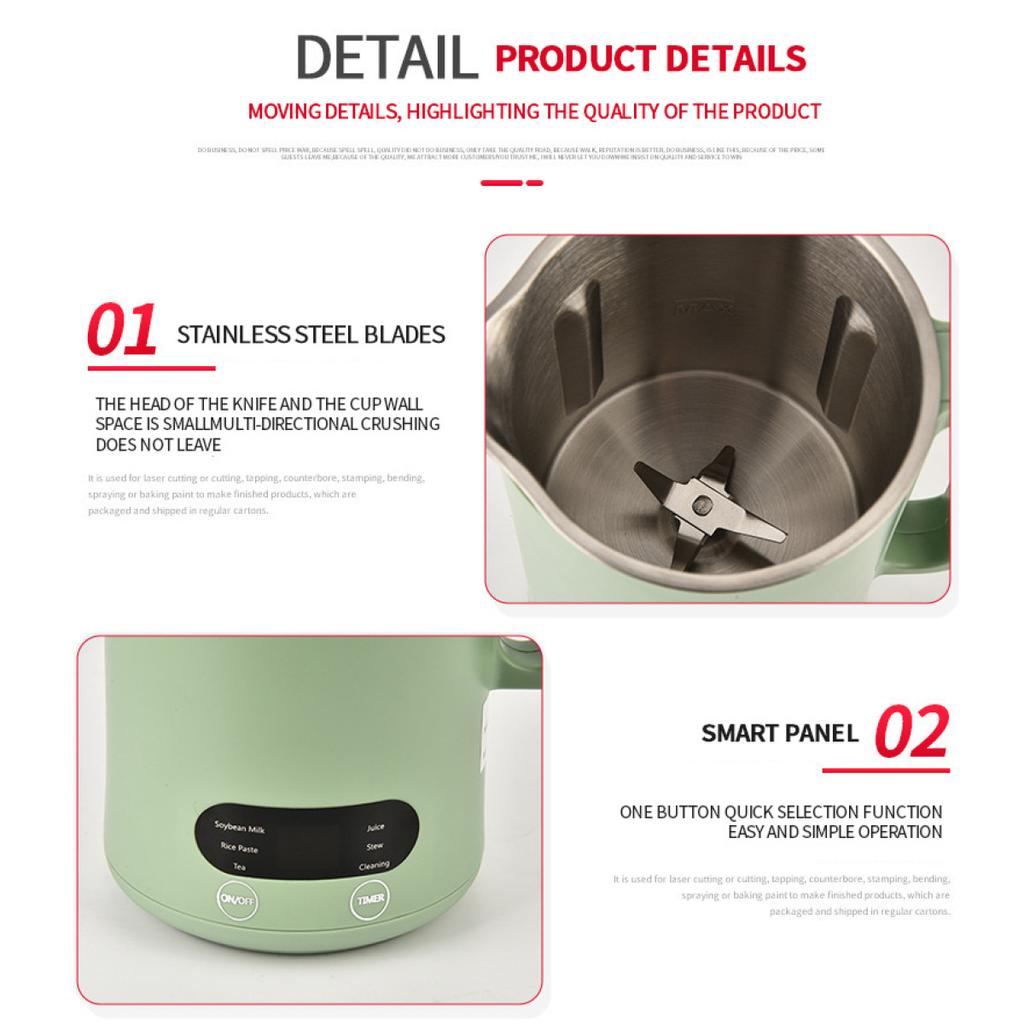 350ml Portable Soy Milk Machine with Juicer, Blender and Safety Switch