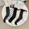 Polka Dot Crystal Silk Socks Women Summer Ultra-thin Transparent Elastic Long Socks Lolita Sweet Girls Kawaii Cute Ruffle Socks