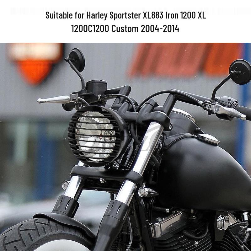 Черная решетка крышки фары для Harley XL883/XL1200 48 Dyna Softail