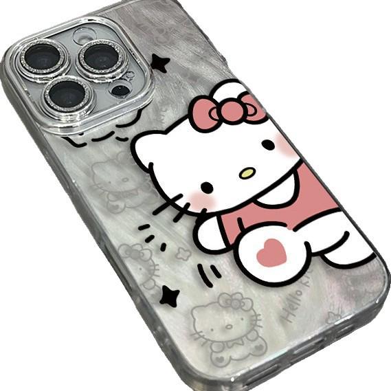 Серебряный чехол для телефона Hello Kitty для Apple 14: Милый дизайн Sanrio