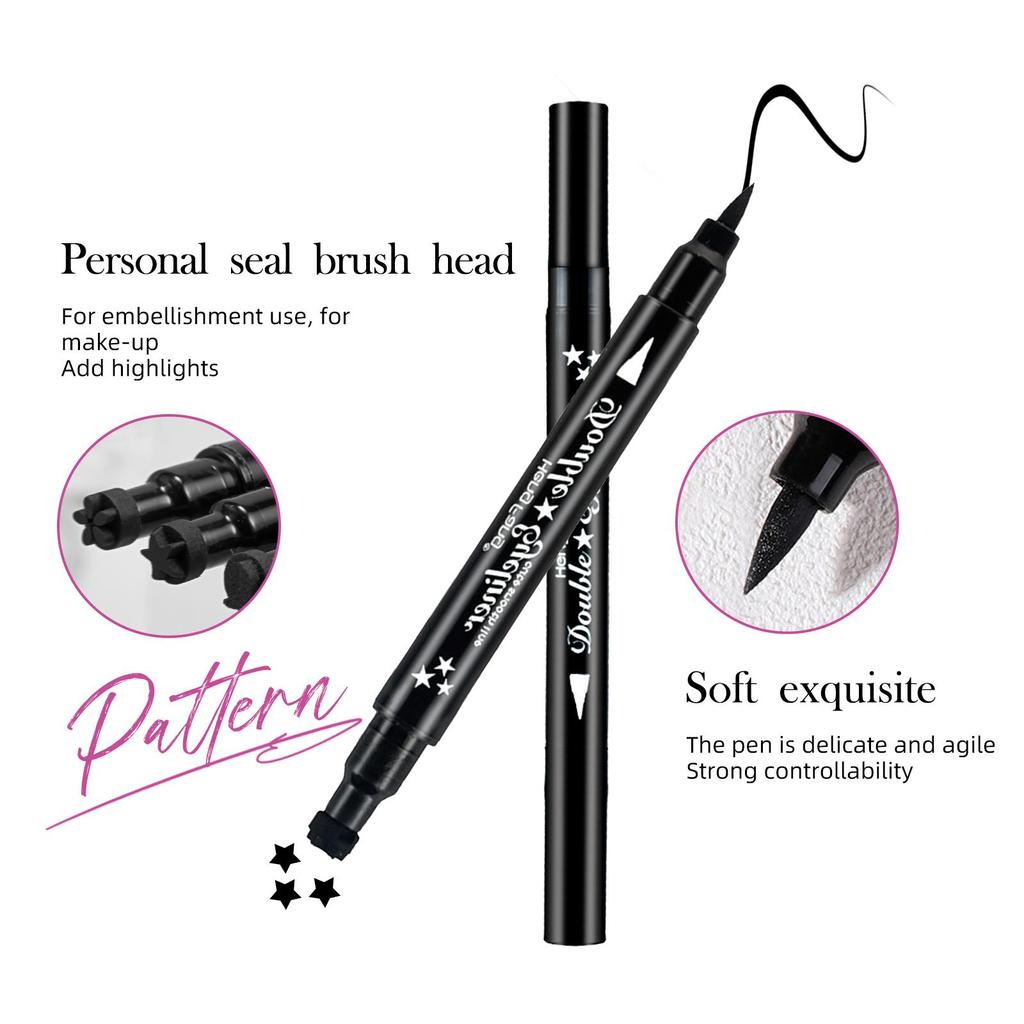 HengFang 4 стиля Двусторонняя подводка для глаз Черная подводка для глаз в форме звезды и луны 2,5 г #52244