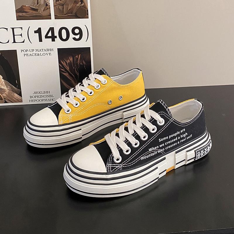 Personalized Canvas Shoes for Men and Women, Thick Soled Casual Sports Shoes, Male Spring and Autumn Student Vulcanized Shoes