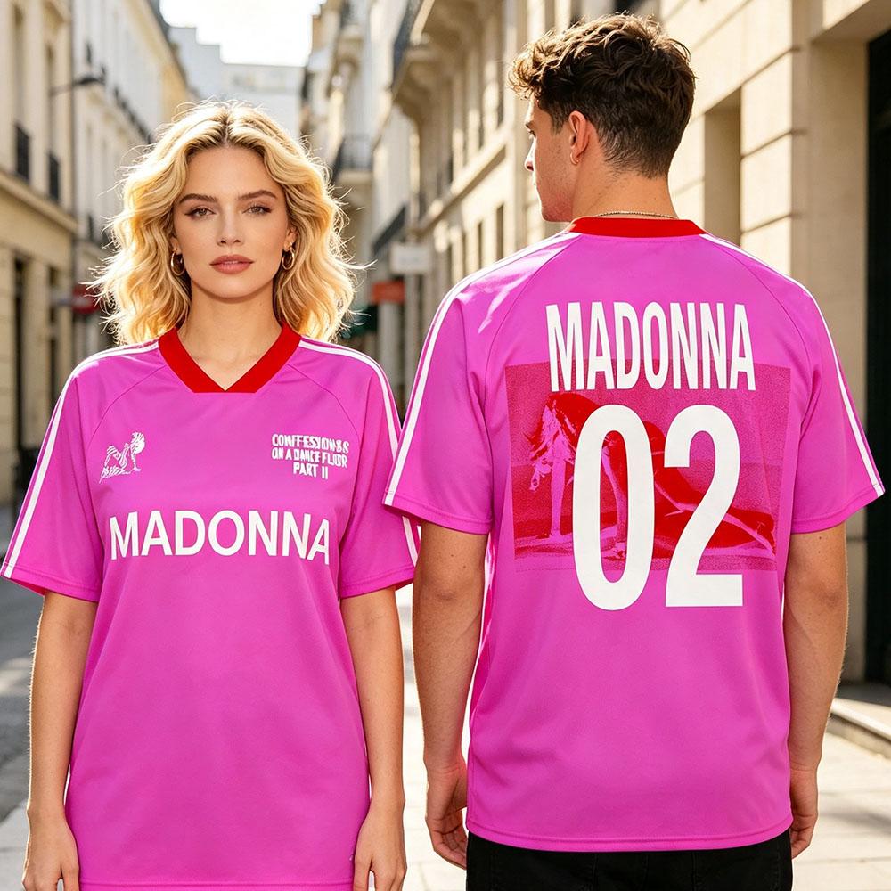 Unisex Streetwear Football Tees Madonnaa CONFESSIONS II Soccer Jersey Short Sleeve Loose Summer T-shirt Graphic Print Clothing