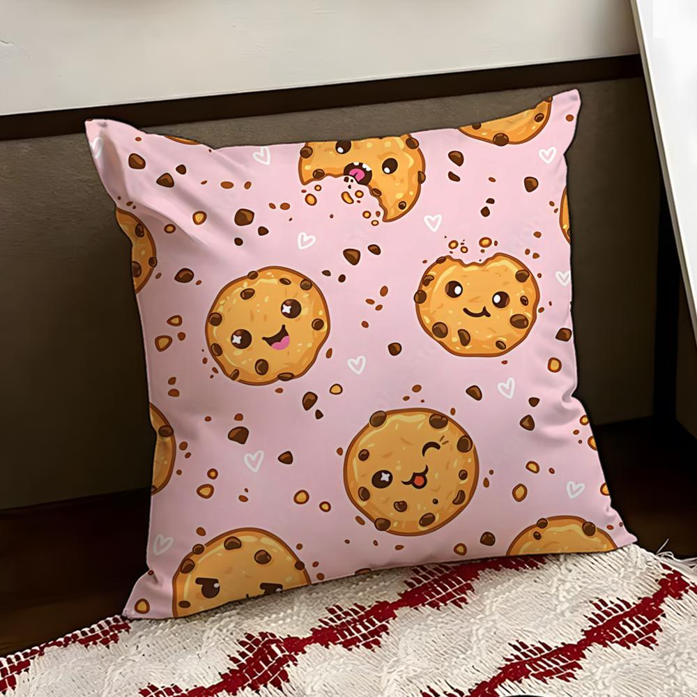 Crumbly cookie Cushion Cover Reversible Soft Durable Pillow Cover Home Car MultiScene Use for Daily Comfort