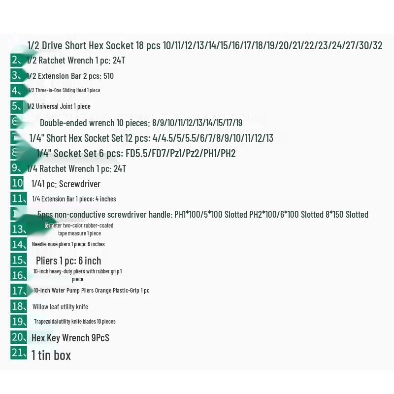 Набор автомобильных инструментов Yingjun из 85 предметов