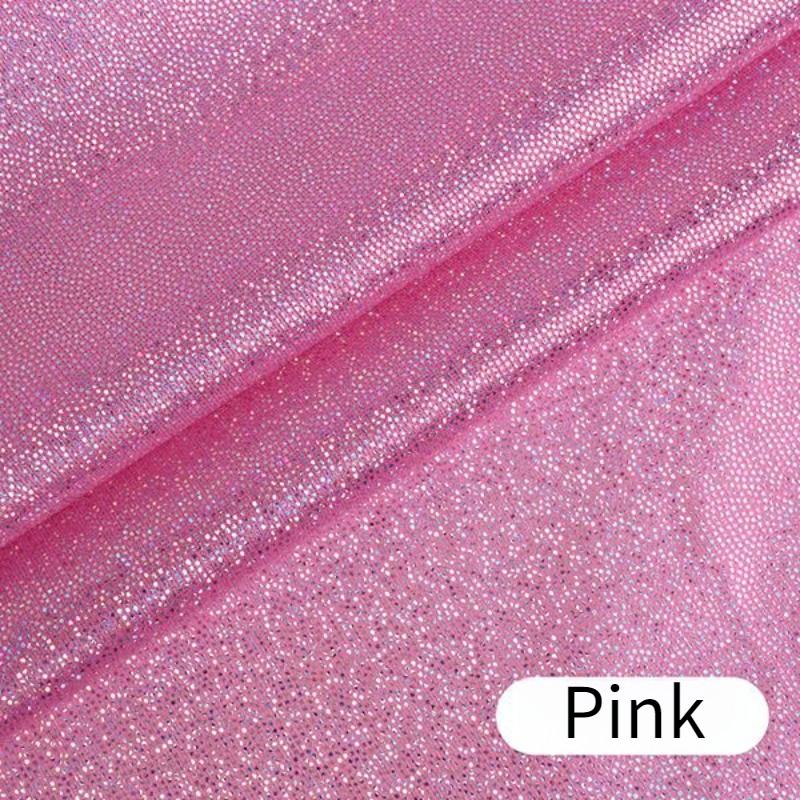 Laser Sequin Glitter Fabric Upholstery By Meters for Costume Stage Decoration Diy Sewing Cloth Soft Thin Glossy Pink Blue White