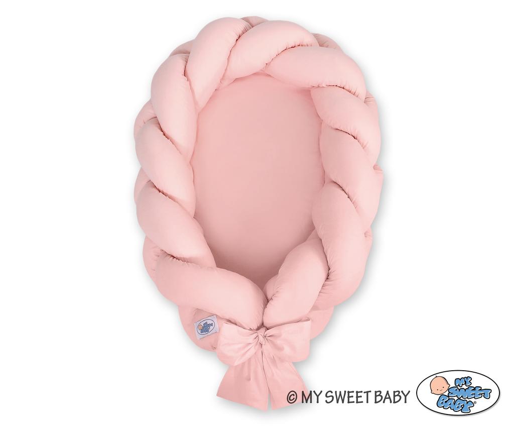 2-in-1 braided baby cocoon - dusty pink