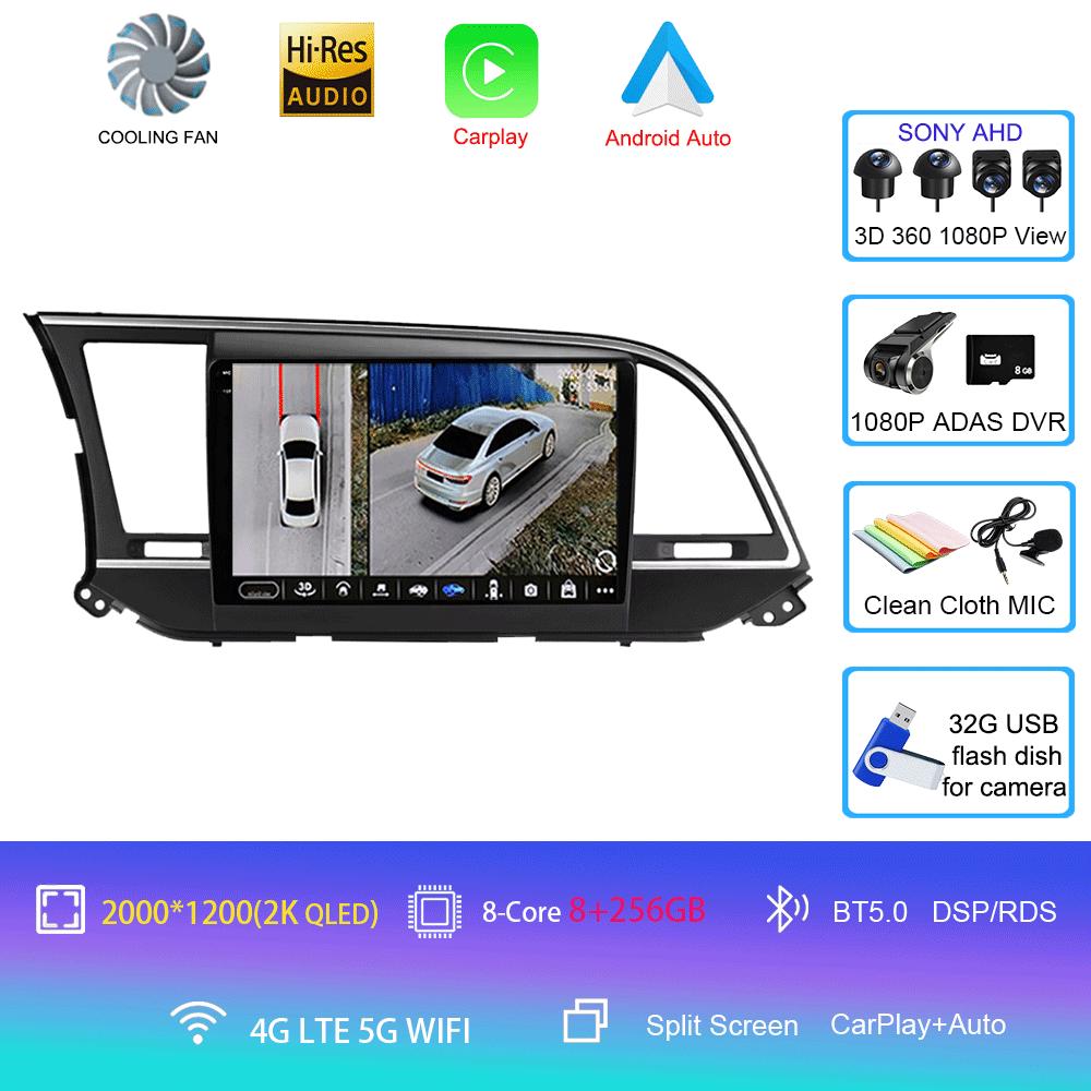 Android 14 Автомобильное радио для Hyundai Elantra 6 2016 - 2018 Плеер Мультимедиа Видео Стерео GPS Навигация Нет 2din 2 din dvd