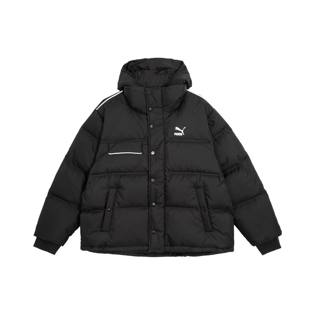 Puma Lifestyle Casual Series Letter Print Hooded Down Jacket Men Outerwear Black 539230-01