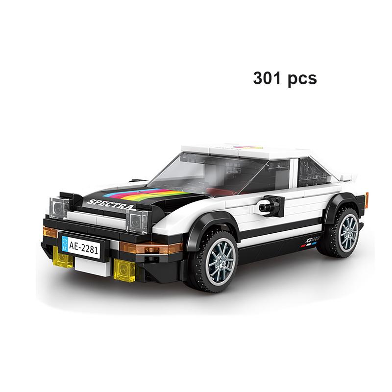 Техническая Скорость MOC Автомобиль Город Супер Ралли Автомобиль Строительные Блоки Кирпичи Украшение Ретро Винтажные Игрушки Для Детей Взрослых Подарки на День Рождения