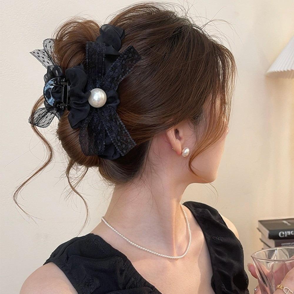Back of Head Women Hair Clip Round Bead Shark Clip 2026 Hair Claws Hair Accessory